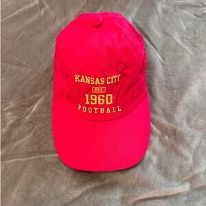 Kansas City Football Red Hat with Gold Embroidery